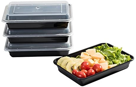 Compartment Lunch Boxes 10 Pack of 1 Section BPA-Free Meal Prep Containers for Healthy Eating, Microwavable Dishwasher Safe Reusable