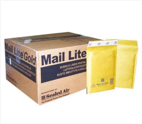 Mail Lite - D/1 - Bubble Lined Padded Envelopes 180 x 260mm - 7" x 10.5" (1 Box of 100) - Gold