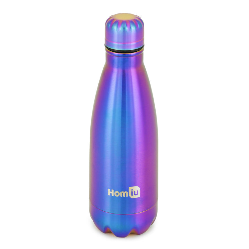 Homiu Water Bottle Vacuum Insulated Flask Ultimate Hot and Cold Double Walled Stainless Steel (Rainbow, 350ml)