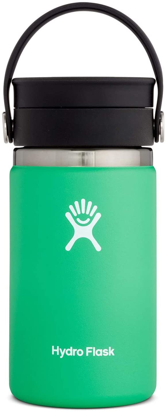 Hydro Flask Travel Coffee Flask 354 ml (12 oz), Stainless Steel & Vacuum Insulated, Wide Mouth with Leak Proof Flex Sip Lid, Spearmint