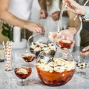 Krosno Handmade Glass Punch Bowl with Ladle 64oz