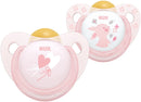 NUK Rose & Blue Baby Dummies | 6-18 Months | BPA-Free Latex Soothers