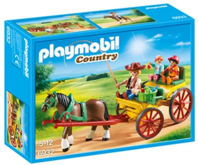 Playmobil Country 6932 Horse Drawn Wagon with Children and Driver, for Ages 5+