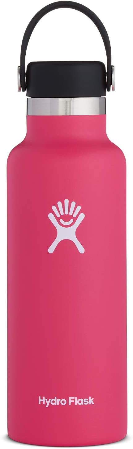 Hydro Flask Water Bottle 532 ml (18 oz), Stainless Steel & Vacuum Insulated, Standard Mouth with Leak Proof Flex Cap, Watermelon