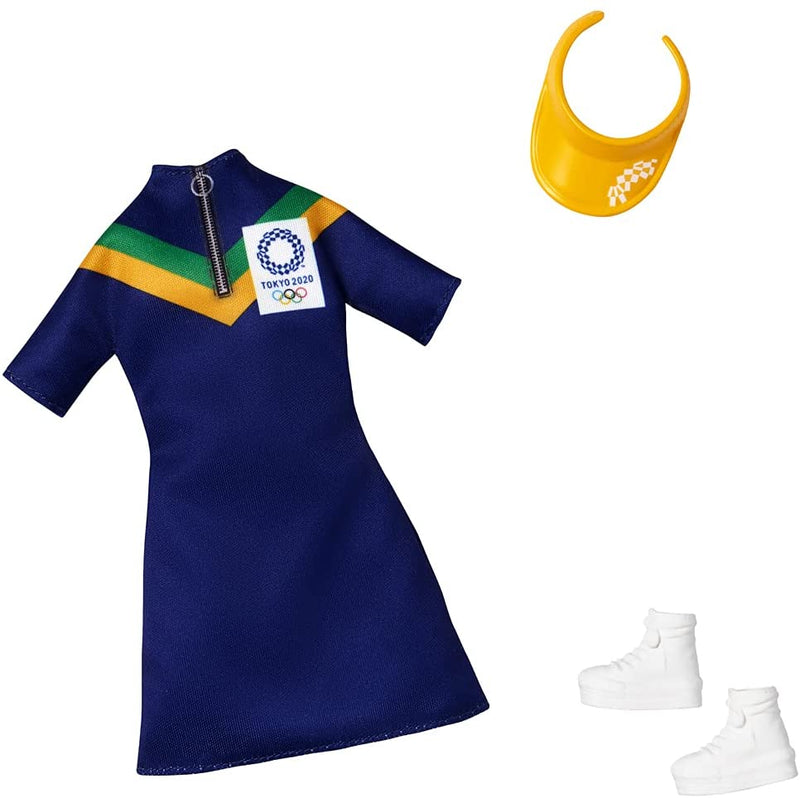 Barbie Clothes: Outfit Inspired by Olympic Games Tokyo 2020 Doll, Dress with Visor and Sneakers