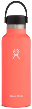 Hydro Flask Water Bottle 532 ml (18 oz), Stainless Steel & Vacuum Insulated, Standard Mouth with Leak Proof Flex Cap, Hibiscus