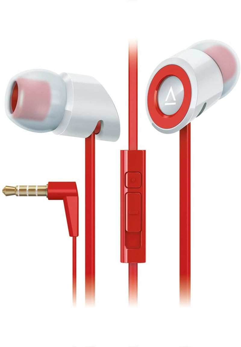 Creative HITZ MA350 Noise-isolating in-ear Headset with in-line Remote and Microphone - Red/White