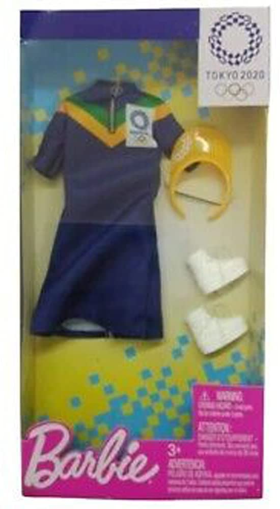 Barbie Clothes: Outfit Inspired by Olympic Games Tokyo 2020 Doll, Dress with Visor and Sneakers