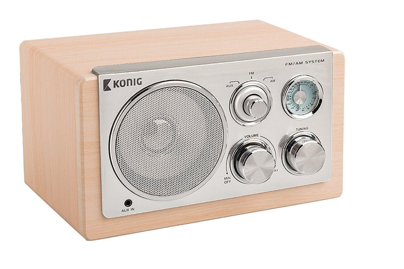 Konig Table radio retro light wood