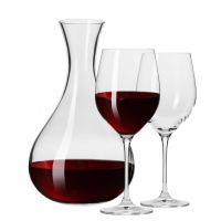 Krosno Red Wine Glasses Gift Set | 1.6L Decanter + 2 x 450 ML Glasses | Harmony Collection | Crystal Glass