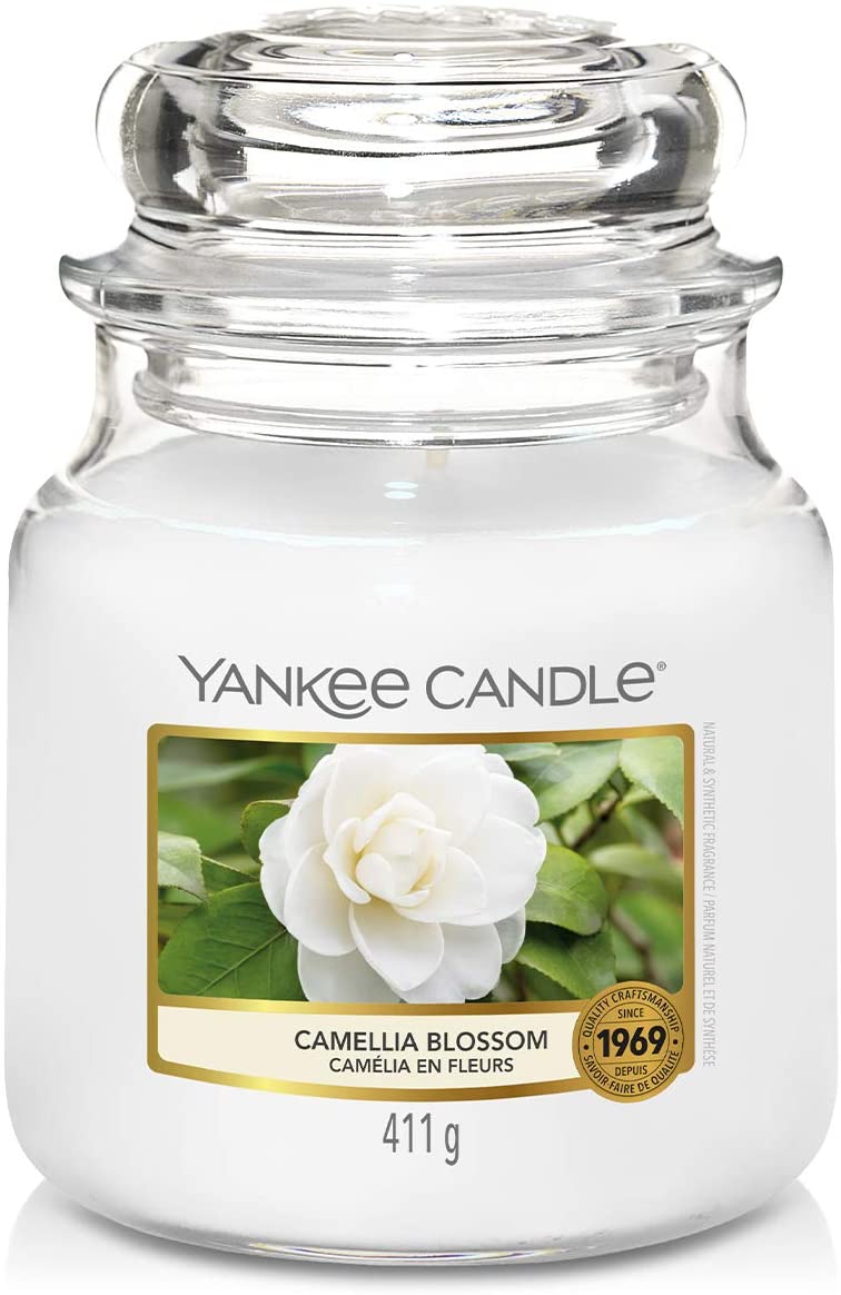Yankee Candle Scented Camellia Blossom Medium Jar Candle Home Light Scents