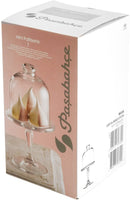 Pasabahce 117551 19.5cm Mini Glass Cake Dome Candy Dish Dessert Dish With Bell Top Lid On Stand