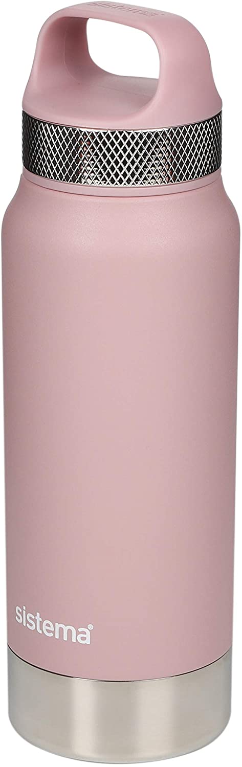 Sistema 650 ml Stainless Steel Bottle Pink