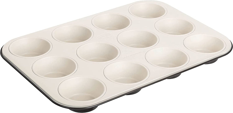 Dr. Oetker 12-Piece Muffin Tin  with Ceramic Reinforced Non-Stick Coating Grey/Brown/Cream