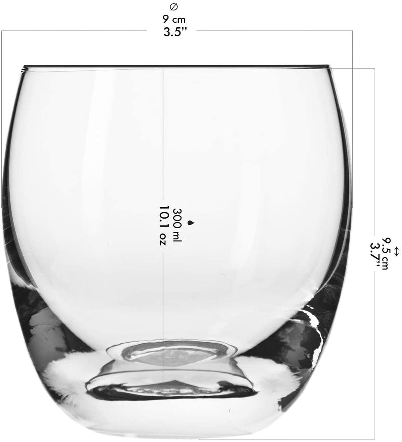Krosno Whiskey Tumbler Glasses | Set of 6 | 300 ML | Elite Collection