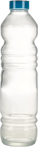 Glass Bottle 6 Glasses Ribbed Design