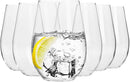Krosno Stemless Red Wine Glasses | Set of 6 | 580 ML | Harmony Collection | Also can be used as a Water Juice Glass