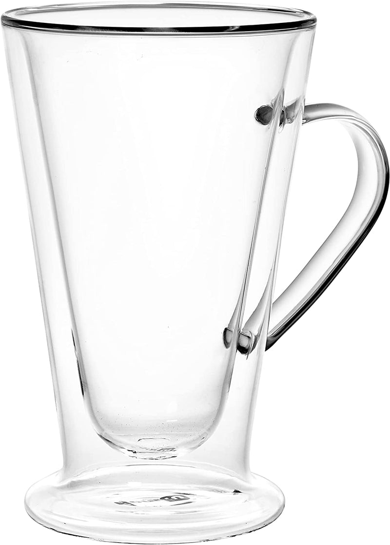 Homiu Double Walled Coffee Glasses with Handle 380ml