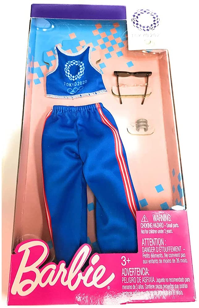Barbie Clothes: Outfit Inspired by Olympic Games Tokyo 2020 Doll, Tank Top and Athleisure Pants with Sunglasses and Bangle