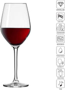 Krosno Set of 6 Crystal Stem Glasses | 450 ml
