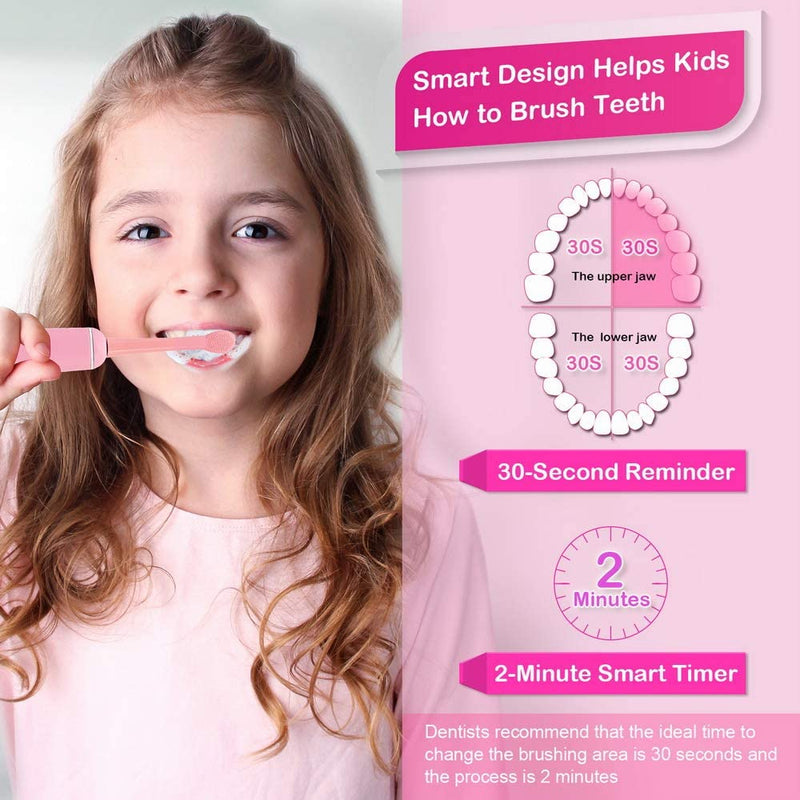 Electric Toothbrush for Kids, Pink