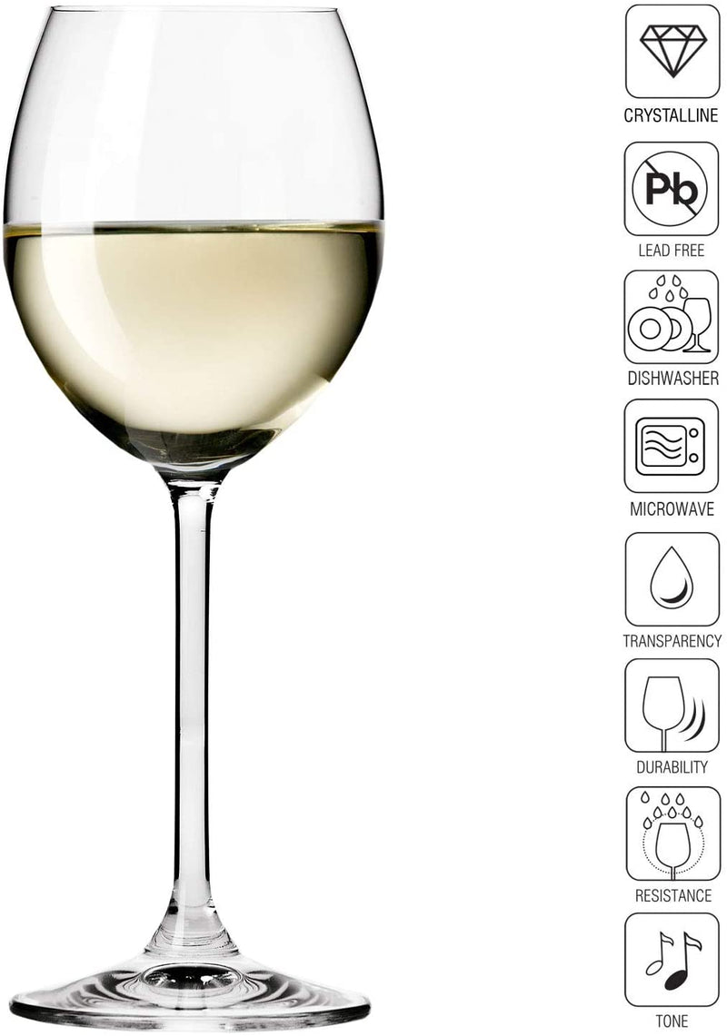 Krosno White Wine Glasses | Set of 6 | 250 ML | Venezia Collection