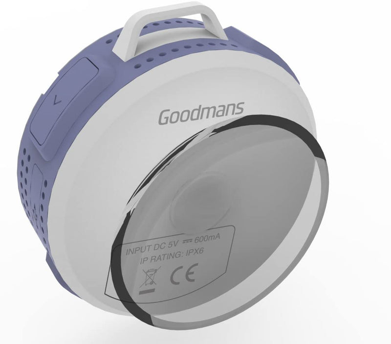 Goodmans Portable Bluetooth Waterproof Speaker - Blue/Grey