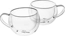 Homiu Double Walled Coffee or Tea Glasses Borosilicate Thermo Glass Cups with Handle 180ml
