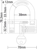 Stanley 70 mm 3 Keys Barrel Brass Padlock