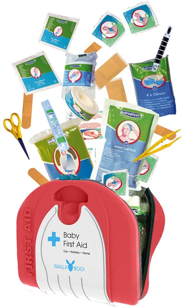 Wallaboo Baby First Aid Kit for Newborns - Red 33 Pcs (Expiry Date 10/2021)