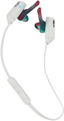 Skullcandy XTFree Bluetooth Wireless Sport Earbuds, sweat resistant, 6 Hour Battery, OnBoard Mic/Remote, White With Swirl wingtip