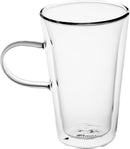 Homiu Double Walled Coffee Glasses with Handle 380ml
