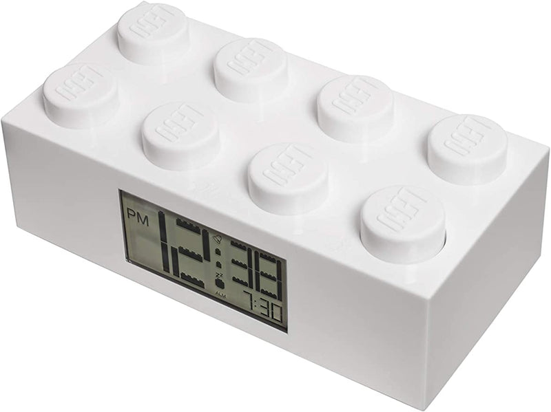 By ClicTime Lego Brick Alarm Clock White