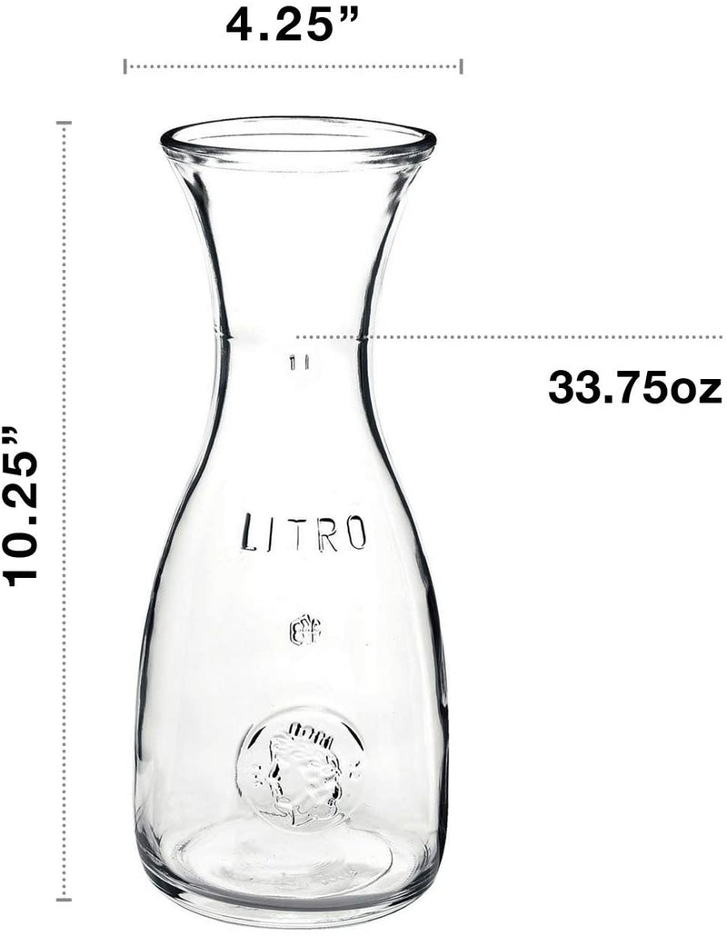 Bormioli Rocco 184179MU3321990 Misura Wine Carafe, Transparent, 1,000 ml, Glass, 34 Fluid_Ounces