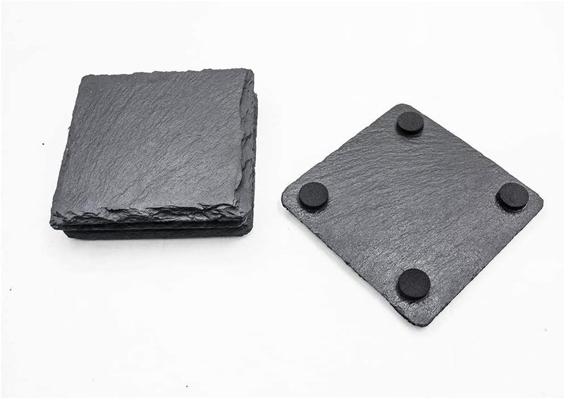 Homiu black slate coasters ( 4 Pack)