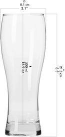 Krosno Tall Beer Pint Glasses | Set of 6 | 500 ML | Chill Collection