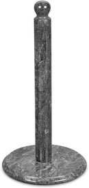 Homiu Paper Towel Holder Marble Black or White Kitchen Roll Stand Freestanding (Black)