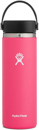 Hydro Flask Water Bottle 591 ml (20 oz), Stainless Steel & Vacuum Insulated, Wide Mouth with Leak Proof Flex Cap, Watermelon