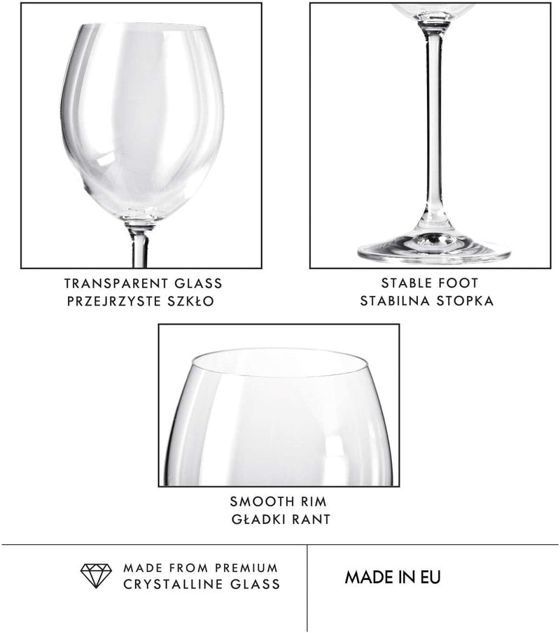 Krosno White Wine Glasses | Set of 6 | 250 ML | Venezia Collection