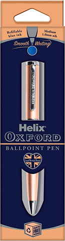 Helix Oxford Premium Rose Gold Ballpoint Pen (Blue Ink)