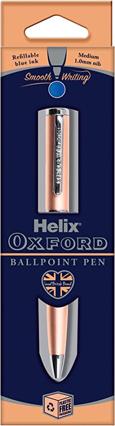 Helix Oxford Premium Rose Gold Ballpoint Pen (Blue Ink)