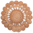 Homiu Patterned Jute Rug Natural Area Rug 100% Jute Mats Hardwearing Braided