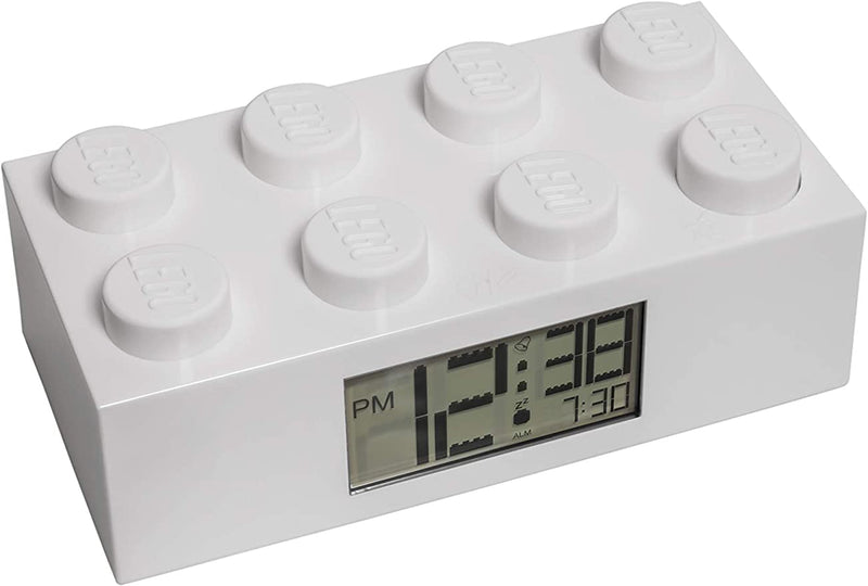 By ClicTime Lego Brick Alarm Clock White