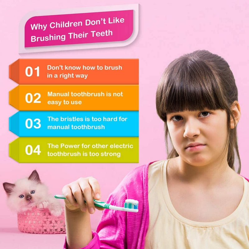 Electric Toothbrush for Kids, Pink