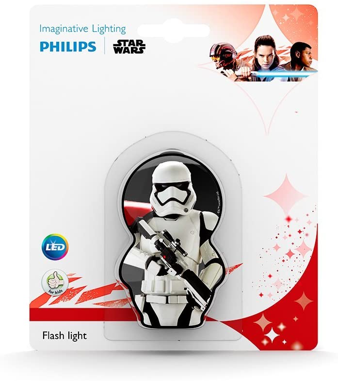 Philips Star Wars Stormtrooper Episode VIII Children's Pocket Torch and Flash Light, Synthetics, 0.3 W, Black