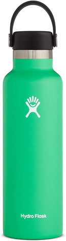 Hydro Flask Water Bottle 621 ml (21 oz), Stainless Steel & Vacuum Insulated, Standard Mouth with Leak Proof Flex Cap, Spearmint