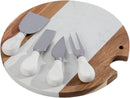Homiu Cheese board with cheese knife and fork set