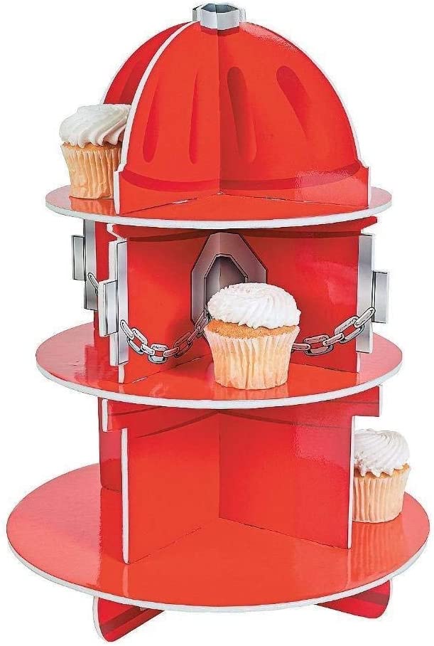 Fire Hydrant Cupcake Holder Stand (RED, 1) (1, 1 LB)