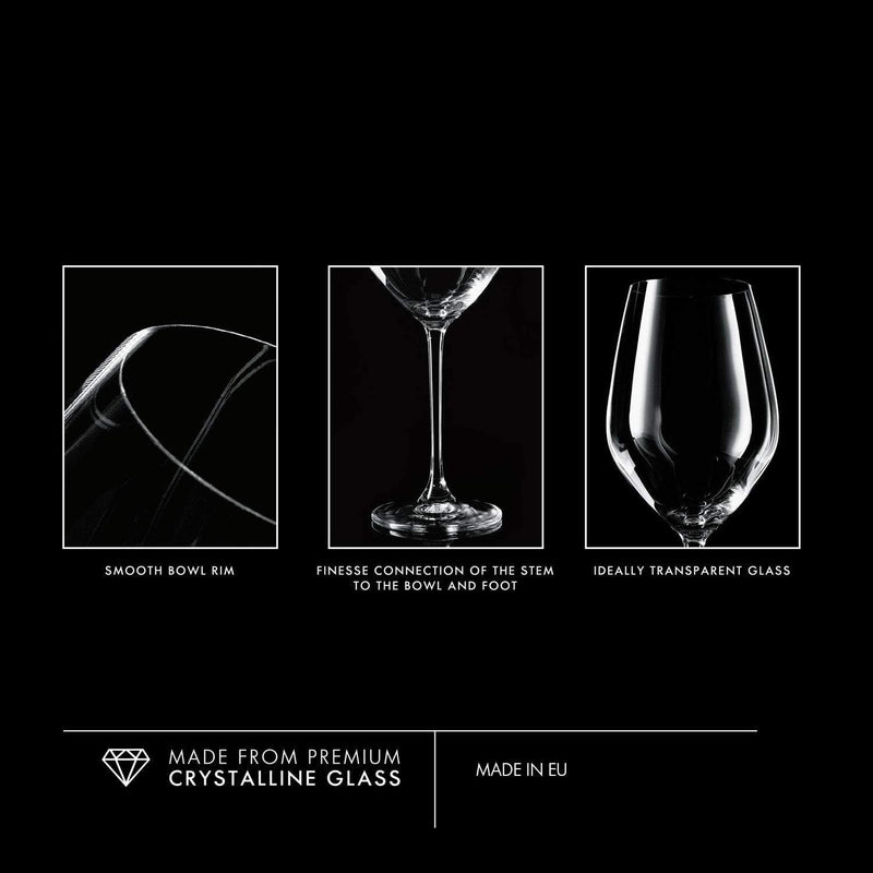 Krosno Set of 6 Crystal Stem Glasses | 450 ml