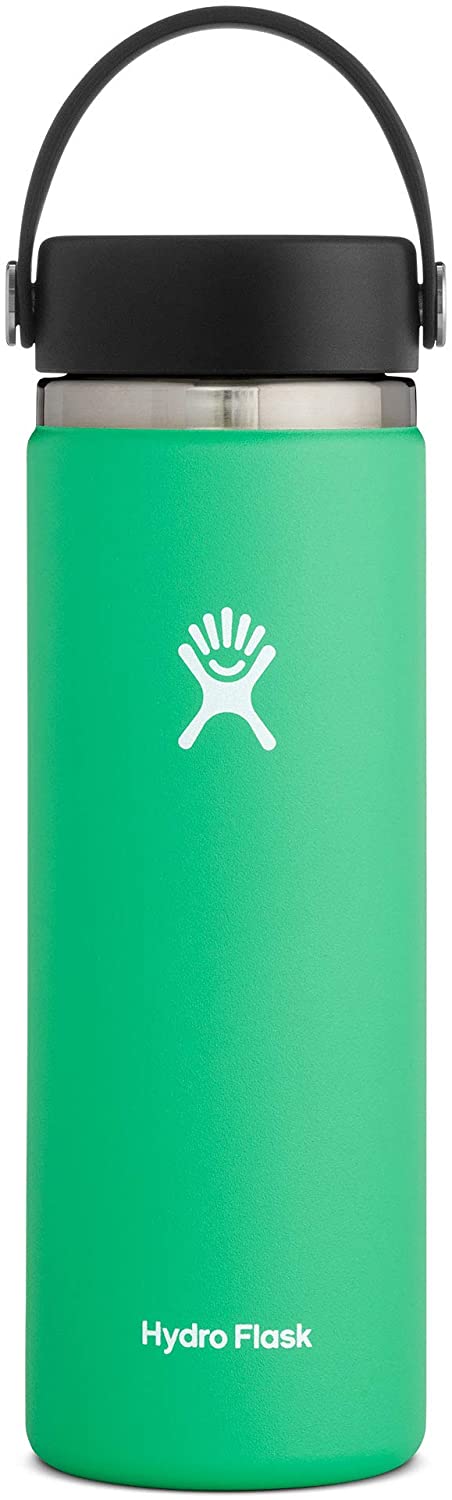 Hydro Flask Water Bottle 591 ml (20 oz), Stainless Steel & Vacuum Insulated, Wide Mouth with Leak Proof Flex Cap, Spearmint